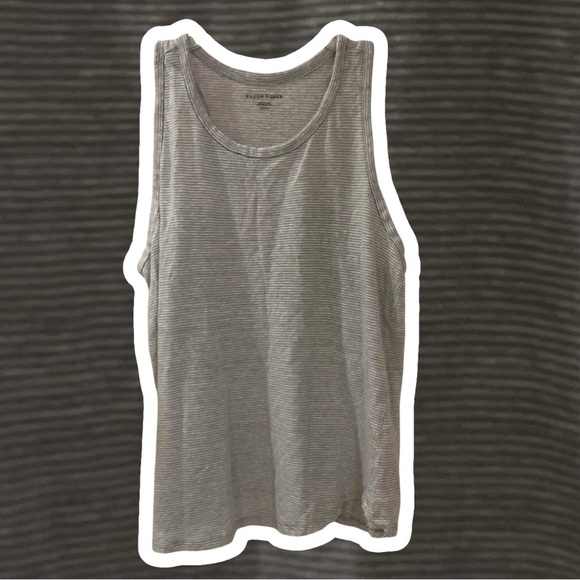 FREE with purchase: Eileen Fisher Tank, Grey and White Stripped Loose Fit, Sz XS - Picture 1 of 6
